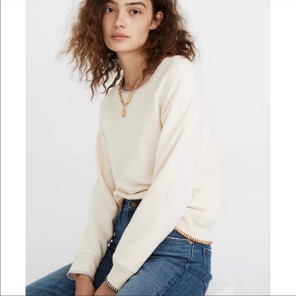 Madewell Sweaters - BOGO! Madewell Shrunken Stitched Embroidered Sweatshirt Small